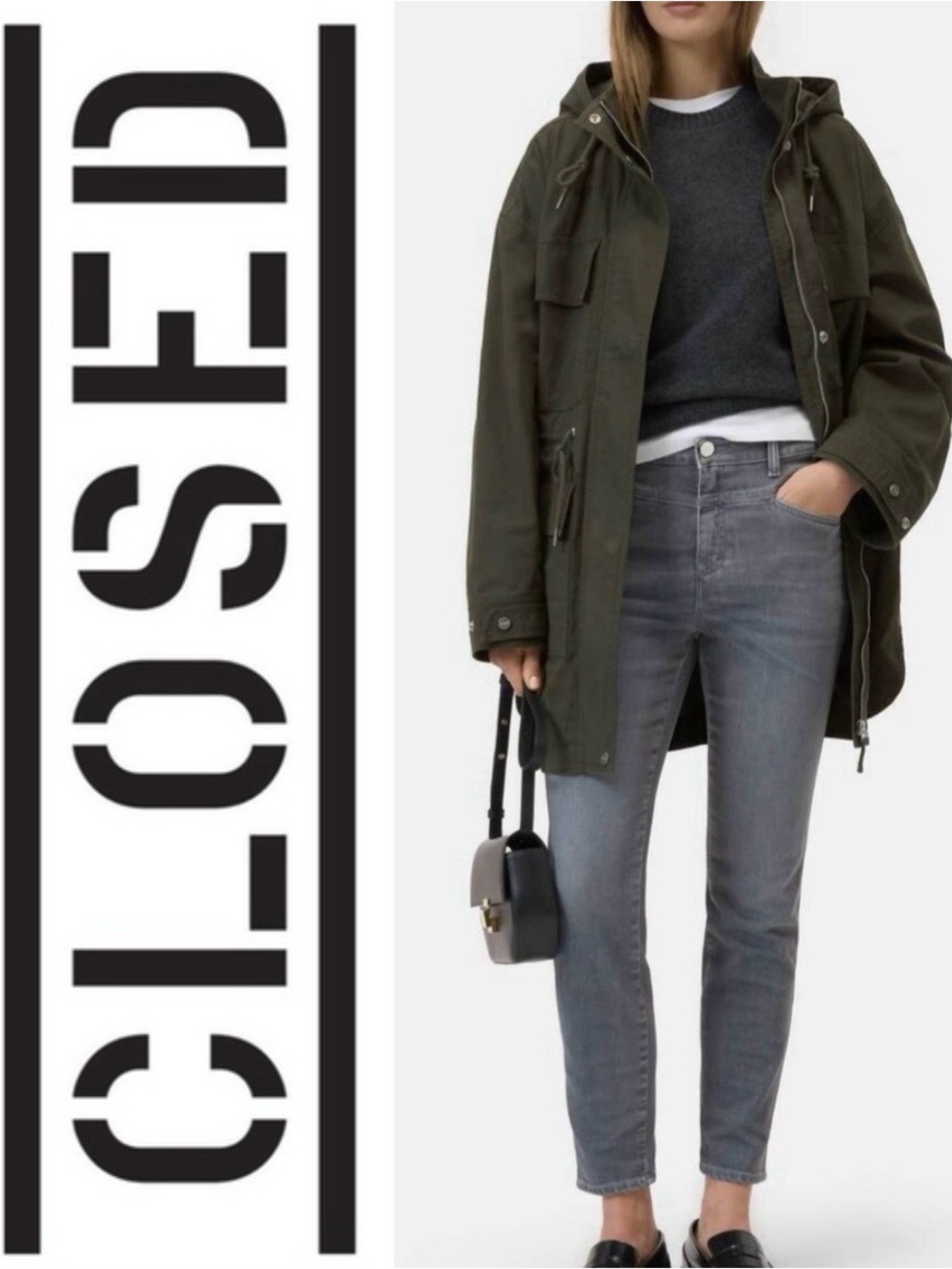 NEW CLOSED skinny pusher jeans in mid-grey color (MGY) SIZE: 27 | 32 Length
